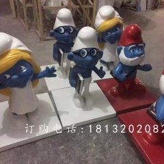 玻璃鋼藍(lán)精靈雕塑，卡通動畫雕塑