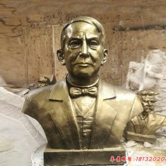 西方名人玻璃鋼仿銅愛迪生頭像